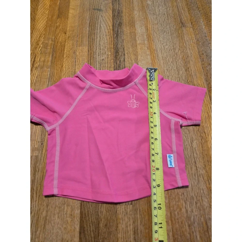 i play. Baby Girl 6 Months Pink Short Sleeve Rash Guard UPF 50+ Swim Shirt